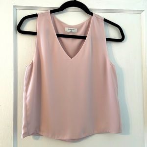 Aritzia Babaton Murphy Blouse Mauve Sleeveless Vneck Cropped XS